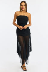 Black Strapless Maxi Dress