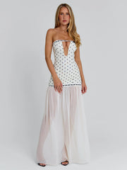 GIANA MAXI DRESS CREAM POLKA DOT