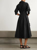 Jazz pleated cotton-blend poplin midi shirt dress