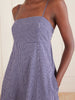 Thay gingham knot-detailed cut-out seersucker midi dress