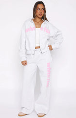 From The Archives Kenzie Wide Leg Sweatpants Grey Marle