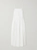 Adira pleated cotton-poplin midi dress