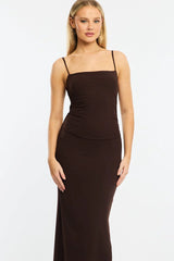 Brown Bodycon Dress Maxi