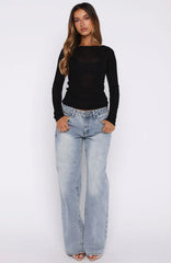Never Took Me Serious Long Sleeve Top Black
