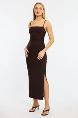 Brown Bodycon Dress Maxi