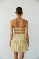 Indie Open Back Linen Mini Dress