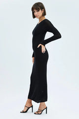Black Crochet Maxi Knit Dress