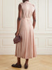 Bryce belted pleated linen midi wrap dress