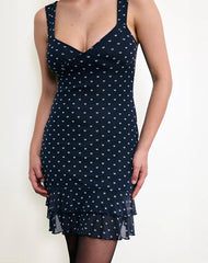 Astika Mini Dress in Heart Flock Navy Yellow