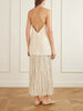 Linen-blend and chiffon midi dress