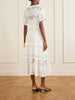 Romilly belted embroidered cotton and linen-blend midi dress