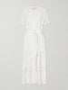 Romilly belted embroidered cotton and linen-blend midi dress