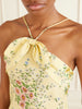 Floral-print bow-detailed halterneck silk-crepe midi dress