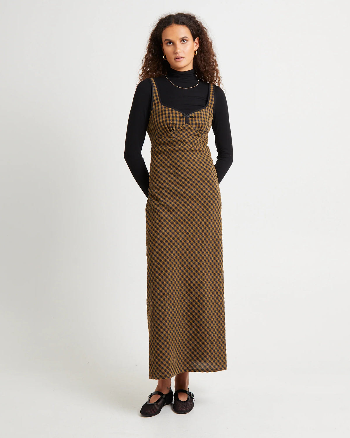 Grunge Plaid Midi Dress