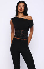 Mesmerised Eyes Off Shoulder Top Black