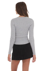 Ribbed Cardigan in Grey