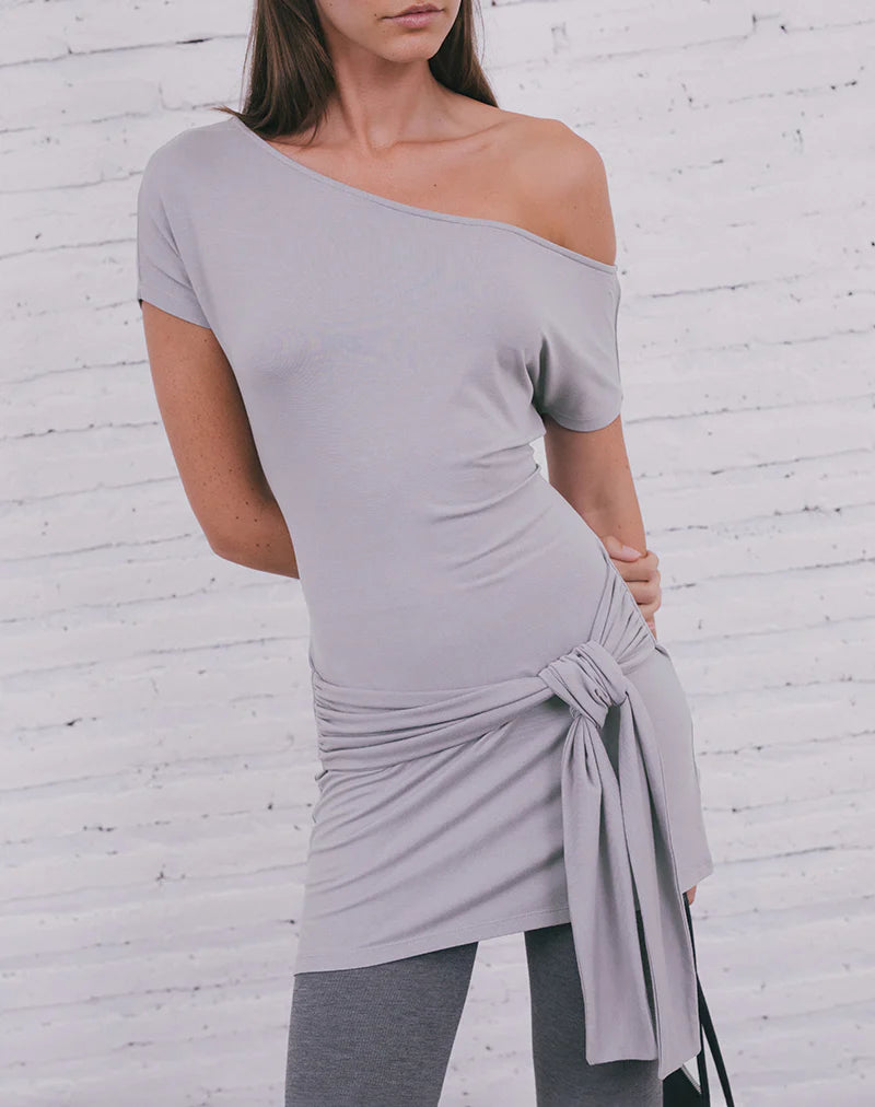 Genya Mini Dress in Lilac Grey