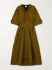 Cotton-canvas midi dress