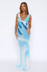 Amore Maxi Dress Aqua Blossom