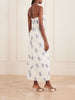 Cinefila striped embellished linen midi dress