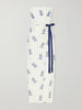 Cinefila striped embellished linen midi dress