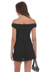 Black Off-the-Shoulder Lace Dress