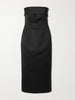 Keeley strapless duchesse-satin midi dress