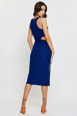 Blue Midi Dress Sleeveless