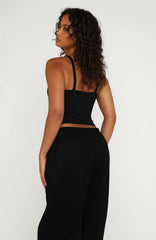 Know What You Want Singlet Top Black