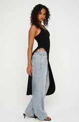 Calm And Collected Longline Top Black