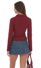 Tailored Collar Shirt in Burgundy