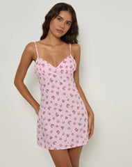 Tasuya Mini Dress in Floral Romance Pink