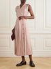 Bryce belted pleated linen midi wrap dress