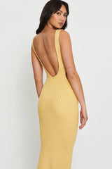 Orange Knit Dress Midi