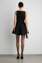 BOAT NECK SLEEVELESS MINI DRESS