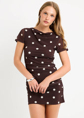 Mila Spot Mesh Mini Dress