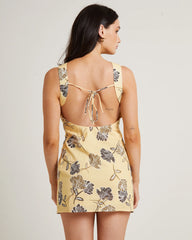 Jordi Mini Linen Backless Dress