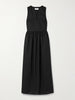 Gathered organic cotton-poplin midi dress
