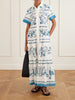 Floral-print cotton and linen-blend midi dress