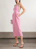Amaro crystal-embellished pleated taffeta midi dress