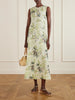 Adelana printed ramie midi dress