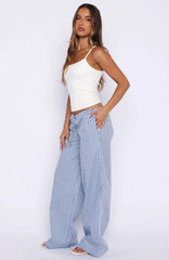 The Sweetest Love Drawstring Pants Blue/Navy Stripe