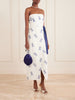 Cinefila striped embellished linen midi dress