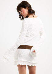 Kerala Frilled Knit Long Safe Mini Dress