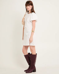 Bow Cap Sleeve Mini Dress