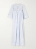 Magnolia lace-trimmed organic cotton midi dress