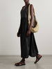 Gathered organic cotton-poplin midi dress