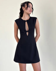 Vadanni Bow Front Mini Dress in Black