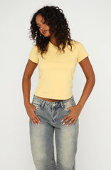 On The Hunt V Neck Top Honey