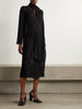 Cutout tie-neck mesh midi dress
